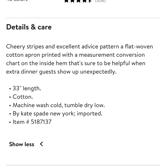 Kate Spade Pink and White Striped Eat Cake for Breakfast Apron - Picture 5 of 5